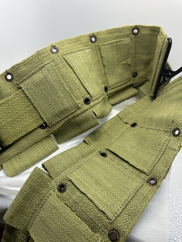 WWII US M1923 Cartridge Belt OD Canvas 10 Pocket M1 Garand Ammo USG Reproduction gallery