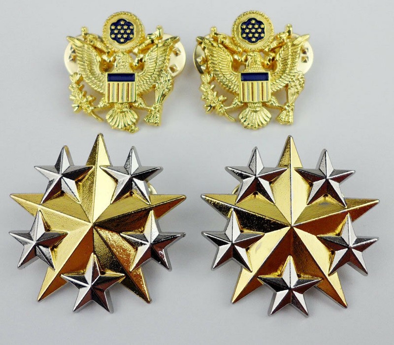 SET US ARMY SIX STAR RANK INSIGNIA BADGE PIN EAGLE BADGE