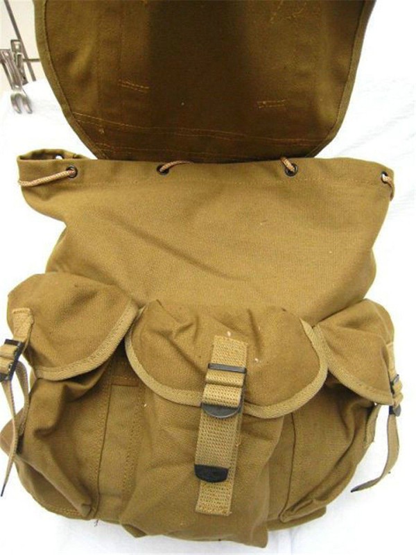 WWII WW2 US ARMY MUSETTE M14 MILITARY HAVERSACK CANVAS MILITARY BACKPACK POUCH gallery