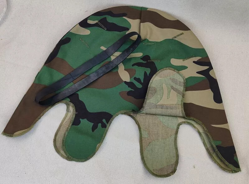VIETNAM WAR US M1 Woodland Camouflage HELMET COVER AND BLACK ELASTIC BAND SET