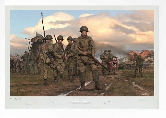 The Spoils of War by Simon Smith signed by Four WWII 101st Airborne Veterans gallery