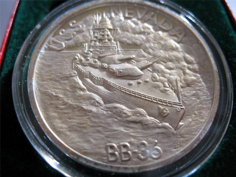 1+.OZ.999 RARE SILVER COIN WWII DEC 7 1941 PEARL HARBOR + GOLD USS NEVADA gallery