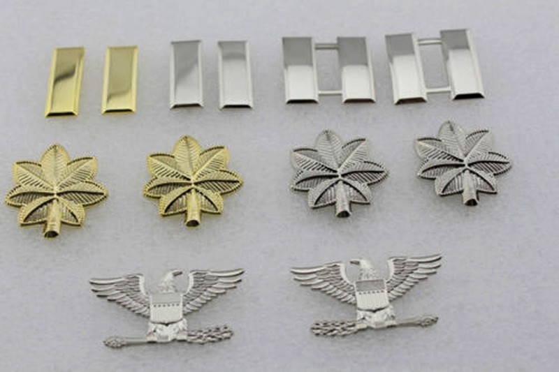 6 PAIRS US ARMY OFFICER'S RANK INSIGNIA PIN BADGE US ARMED FORCES RANKS PINS gallery