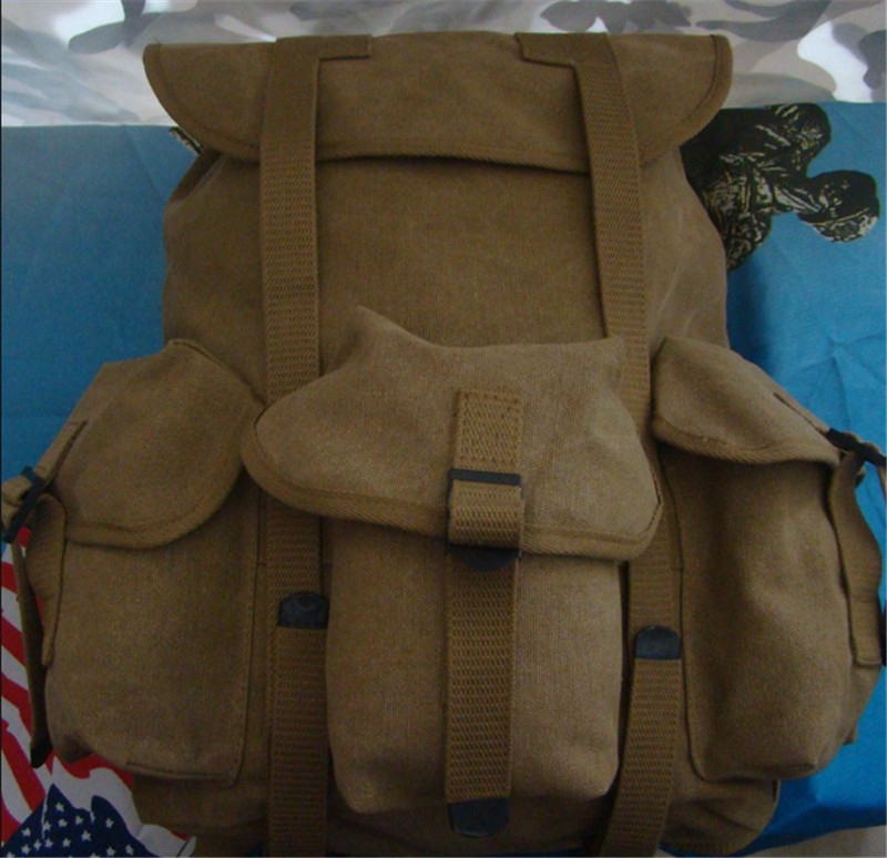 Replica WW II US Military Backpack Pouch Musette M14 Military Haversack Linen gallery