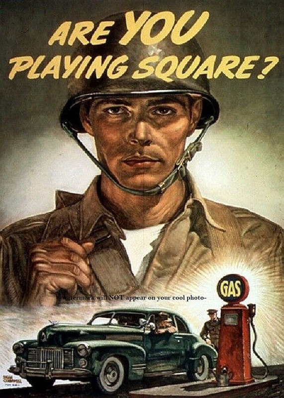 World War 2 Recruitment Photo Poster PHOTO Gas Ration WWII US Army Station