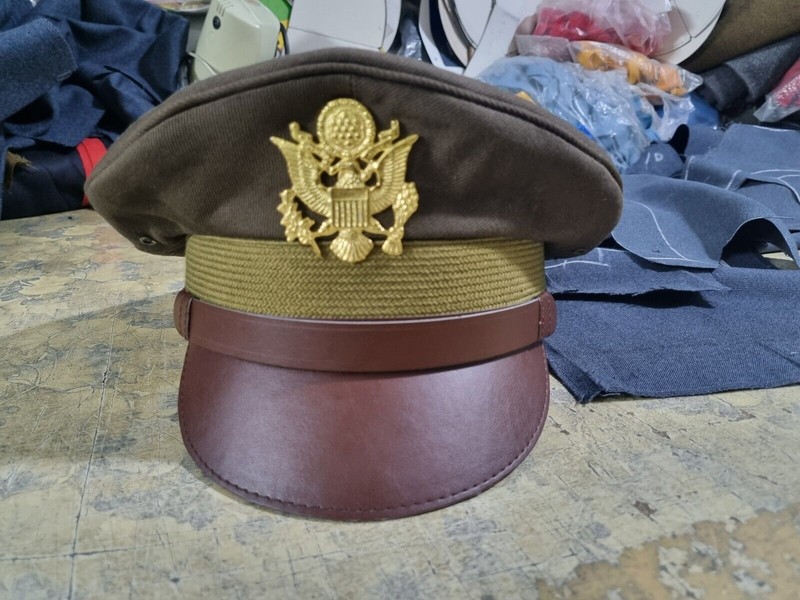 USA Military Cap U.S. Officer Visor Crusher Cap Winter (OD Green)- All Size gallery