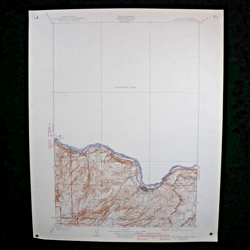 Corps of Engineers US Army Geological Survey Map Scale 1/125000 The Dalles WA OR