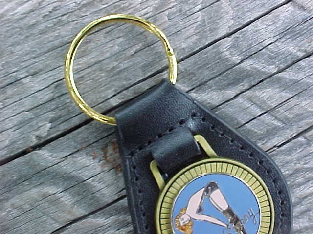 PHOTO FANNY WWII NOSE ART UNIQUE GOLD LEATHER KEY FOB NOS CUSTOM-MADE HI-QUALITY gallery