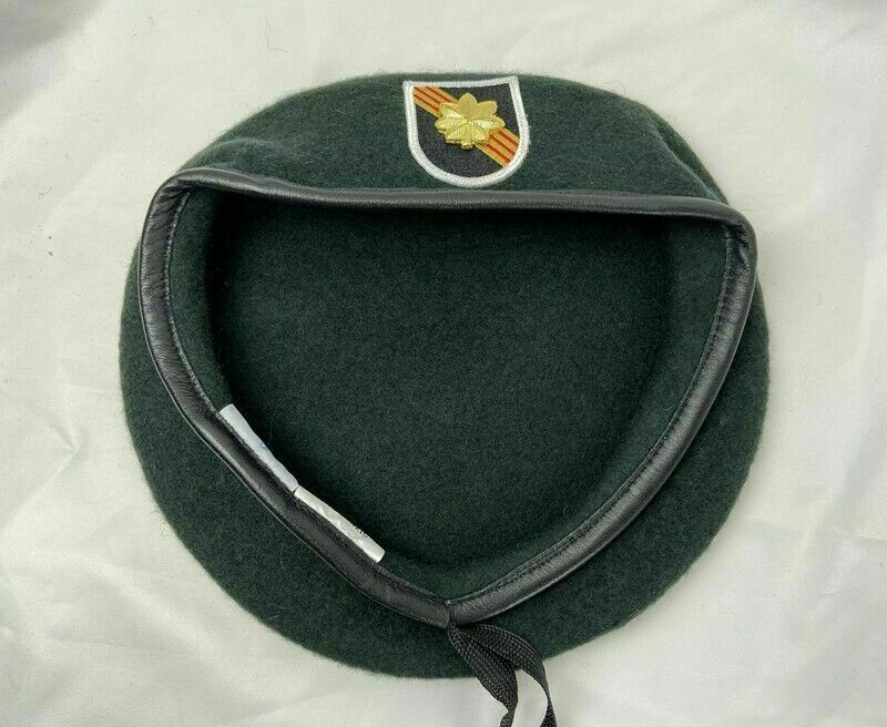 7-3/8 VIETNAM WAR US ARMY SPECIAL FORCES GROUP BLACKISH GREEN Major BERET CAP