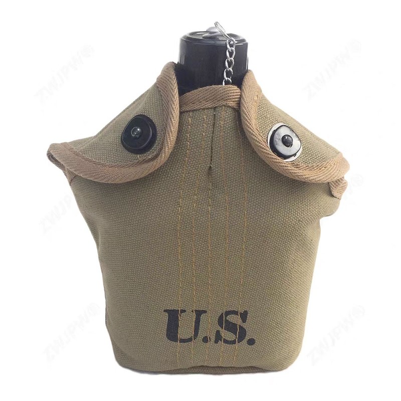WWII US Army Canteen Water Bottle Canvas Cover
