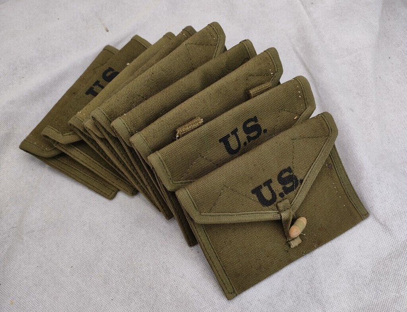 10PCS WWII US ARMY USMC FIRST AID 1943 CANVAS AMMO POUCH 1ST AID GEAR