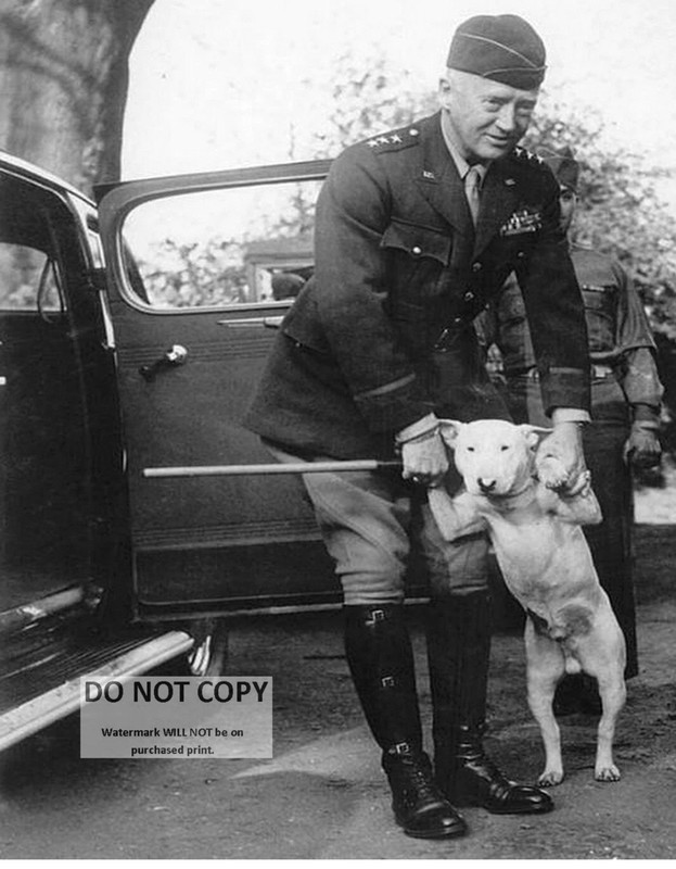 GENERAL GEORGE S. PATTON WITH BELOVED DOG “WILLIE” – 8X10 PHOTO