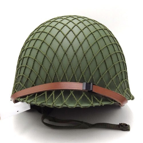WWII WW2 US Army M1 Milirary Steel Helmet Green Seam America Helmet With Cover gallery