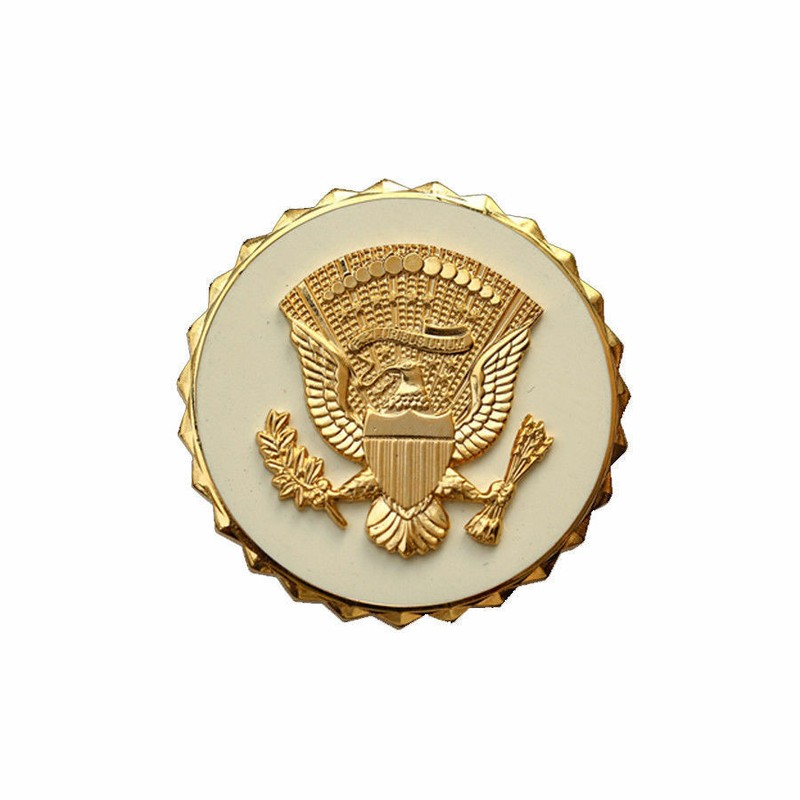 MILITARY US PRESIDENTIAL SERVICE METAL BADGE PIN INSIGNIA GOLDEN COLOR，