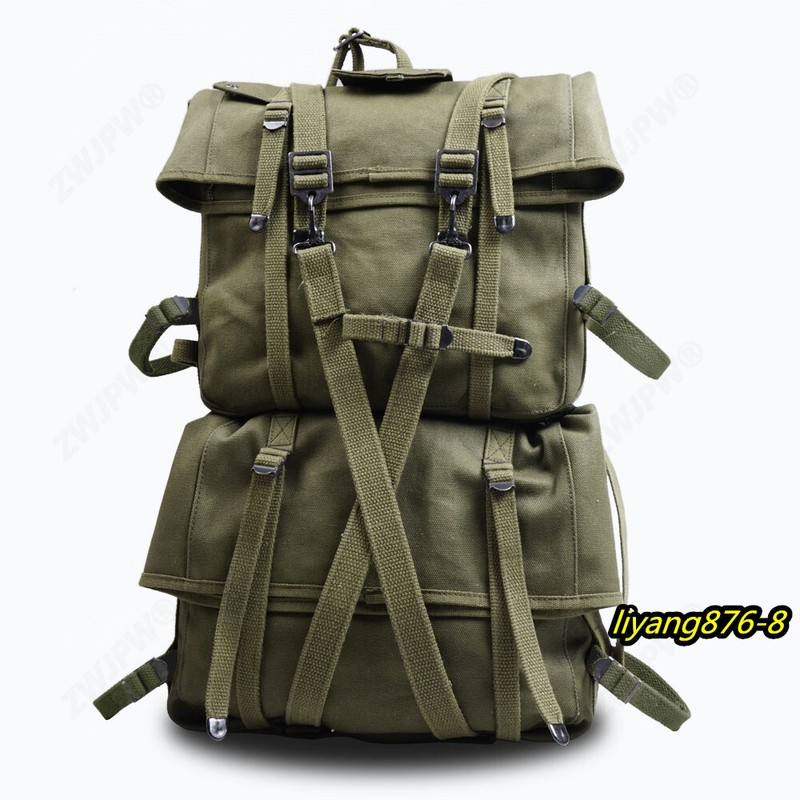 US ARMY USMC M1944 Combination Backpack Set W/ Strap Canvas Green Replica Bags