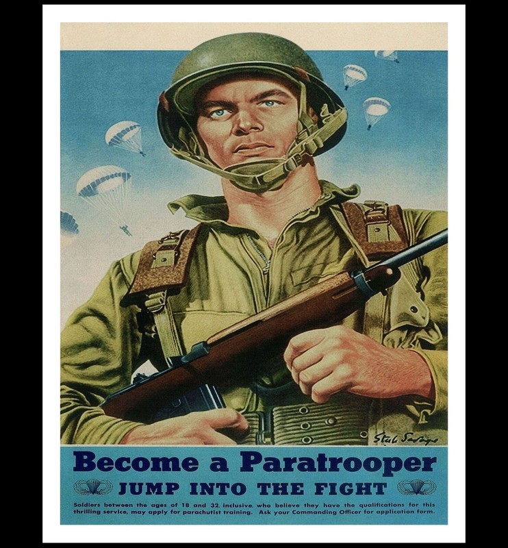11×14 World War 2 Paratrooper Recruitment Poster PHOTO WWII US Army Airborne ’44