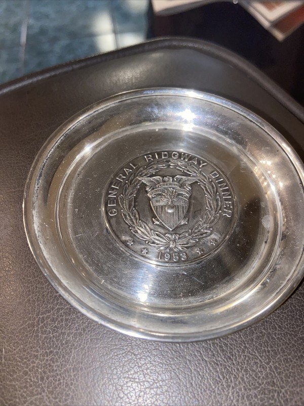 GENERAL MATTHEW RIDGEWAY DINNER”WORLD WAR II HERO”STERLING 1953 SOUVENIR PLATE gallery