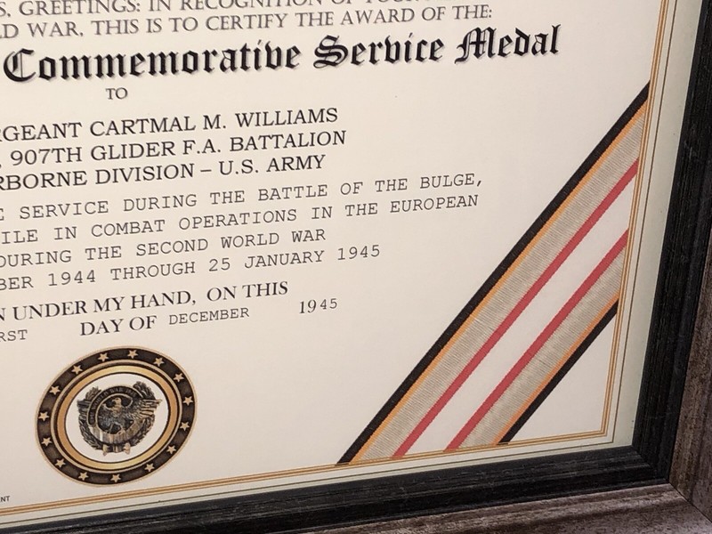 BATTLE OF THE BULGE COMMEMORATIVE SERVICE MEDAL CERTIFICATE ~ Type 1 gallery