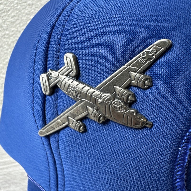 WWII U.S Eighth 8th Air Force emblem Aviator BALL CAP, OD Blue low-profile hat. gallery
