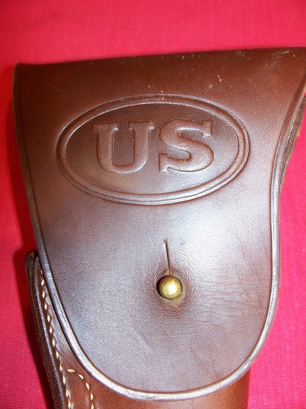Nice WWII US M1916 RIA Leather Holster Army Colt M1911 .45 ACP Pistol Gun Repop gallery