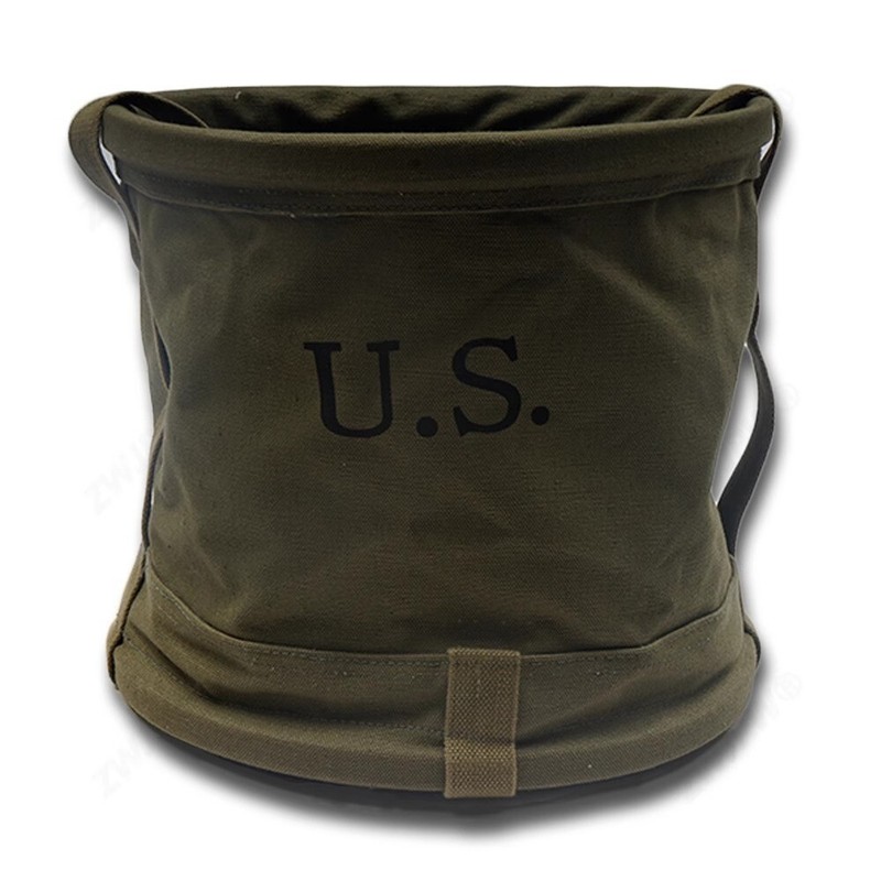 Tactical US Army Green Canvas Bucket Travel Hunting Tool Accessory 18L Cos Prop gallery