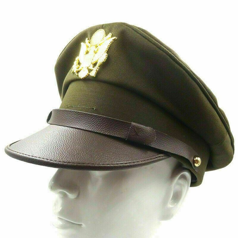 US Army Air Corps Force Military Hat Officer Wide Brim Eagle Badge Hat Cap-M gallery