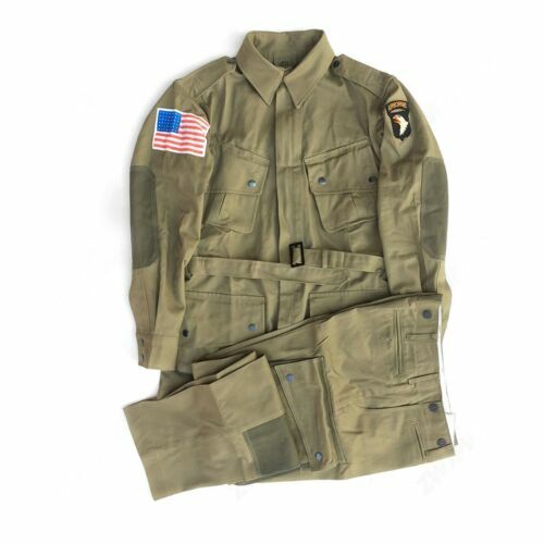 WWII US Army Paratrooper M42 Uniform Airborne Field Jacket Trousers Size 42R/M gallery