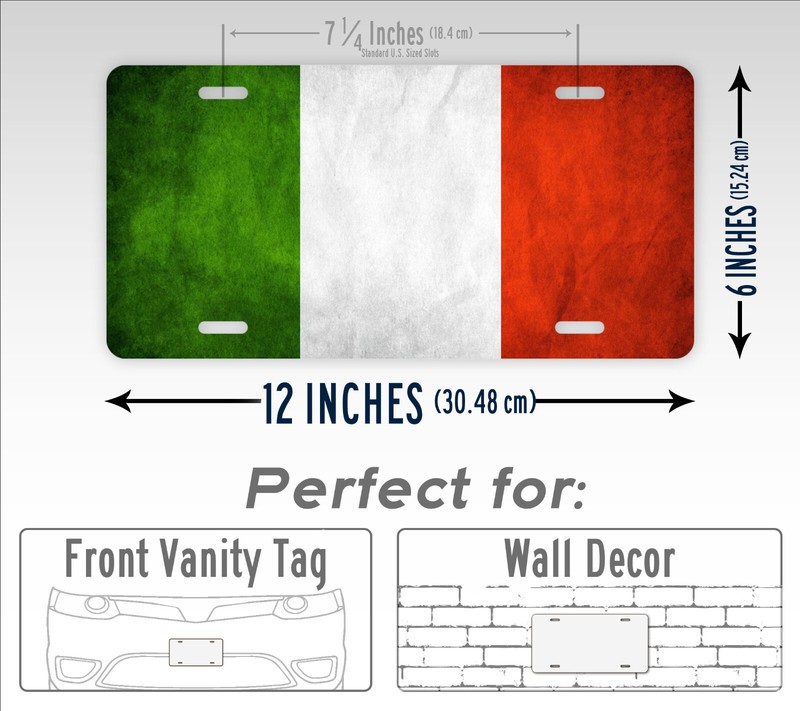 Italian Flag Americana Styled Grunge Metal License Plate Antique Italy Flag gallery