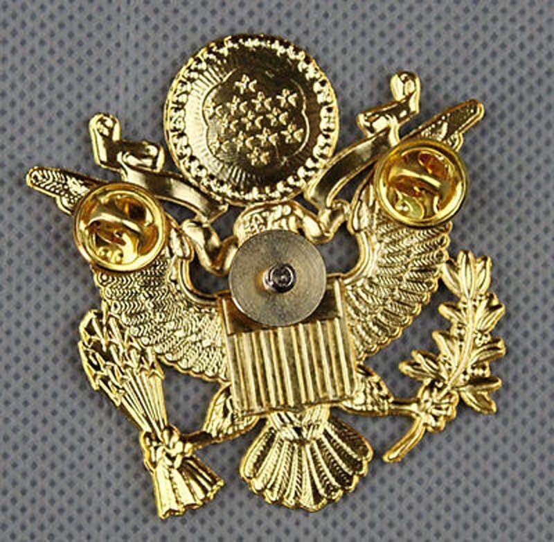 US Army Cap Badge Eagle Pin Metal Military Souvenir Officer Insignia Medal gallery