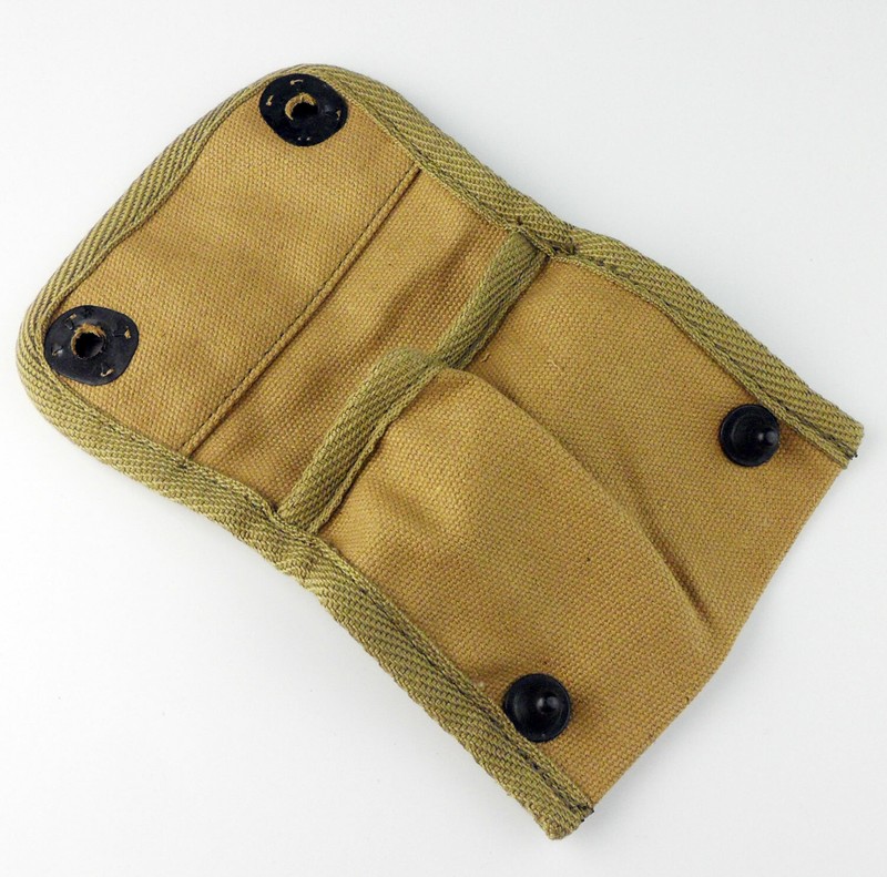 WWII U.S. Army Military Compass Pouch Case Holder Canvas Metal Clasp gallery