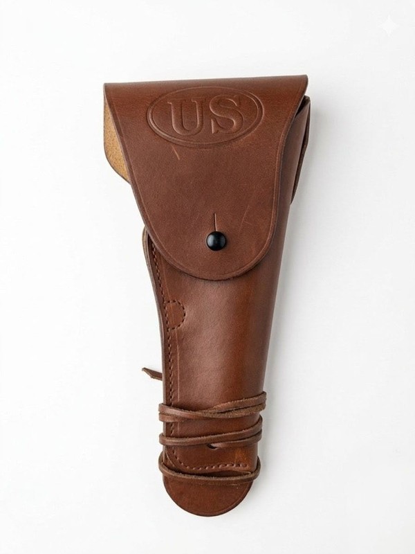US WW2 WWII M1911 M1911A1 .45 ACP COLT LEATHER HOLSTER BROWN RIGHT REPRODUCTION.