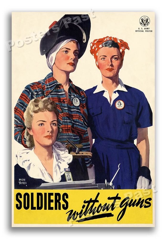 1943 Soldiers Without Guns Vintage Style WW2 Poster - 24x36