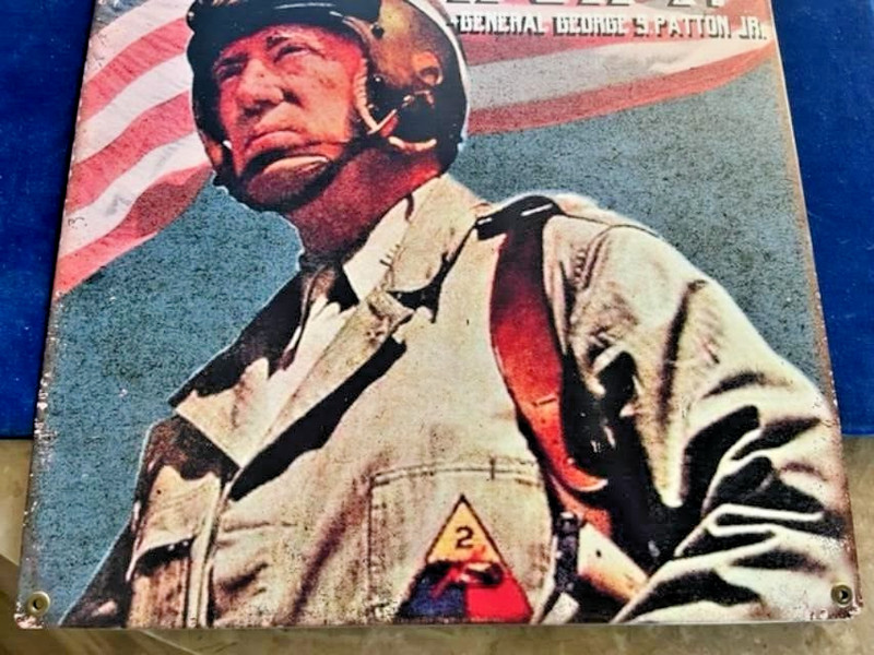 Color Repro WW2 Metal Sign - Gen. George Patton Quote - "May God have mercy..." gallery