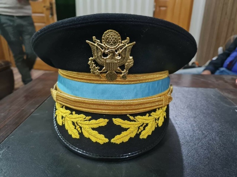 WWII US Army Infantry Officer's Dress Blue Visor Cap gallery