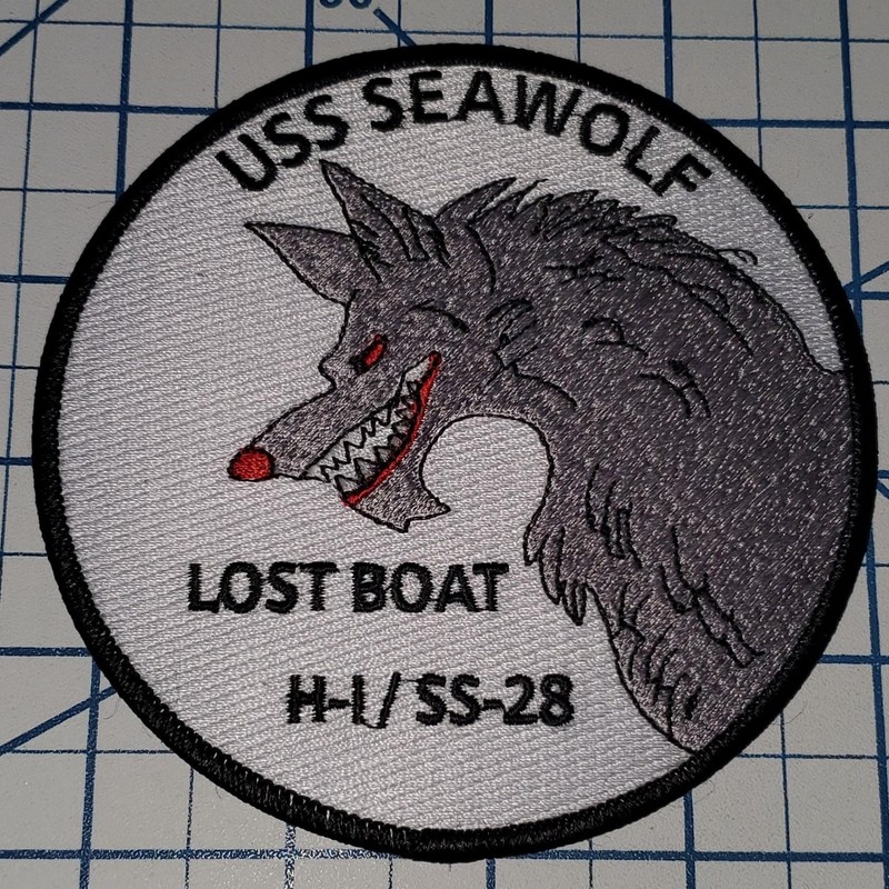 Repro Large WW2 Submarine USS SEAWOLF H-I / SS-28 – Lost Boat – Iron-On WWII