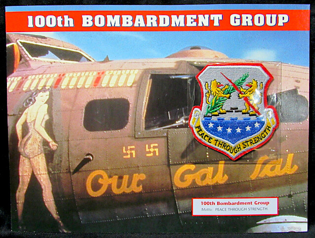 100th BOMBARDMENT GROUP Willabee Ward WWII AIR WAR PATCH ~PEACE THROUGH STRENGTH