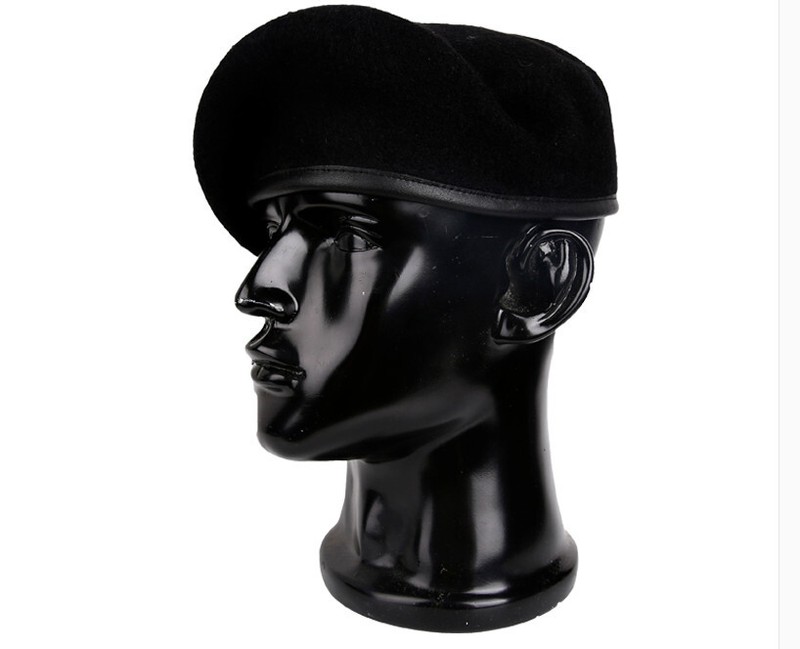 MEN US ARMY SPECIAL FORCES INFANTRY REGIMENT BLACK WOOL MILITARY BERET 7-3/8 gallery