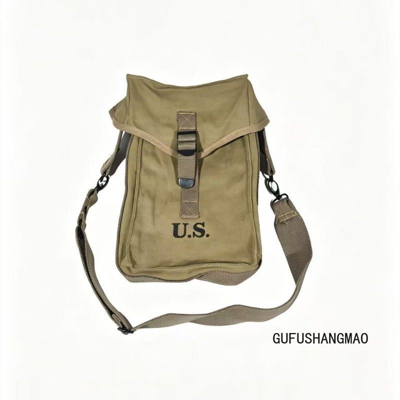 WWII US ARMY INFANTRY GP M1 AMMO GENERAL PURPOSE EQUIPMENT CARRY BAG & STRAP-OD3