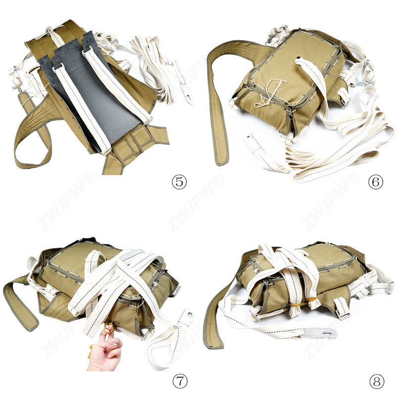US Shipping！WWII WW2 Airborne T-5 Parachute Replica Bag Paratroopers Strap Set gallery