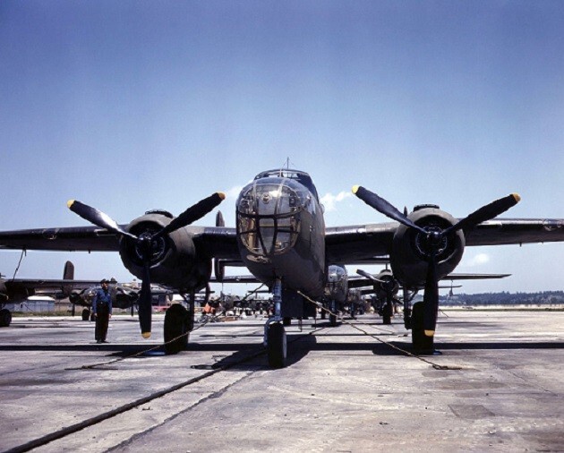 Brand New B-25 Bomber Mitchell at North American Aviation 8x10 WWII Photo 663a