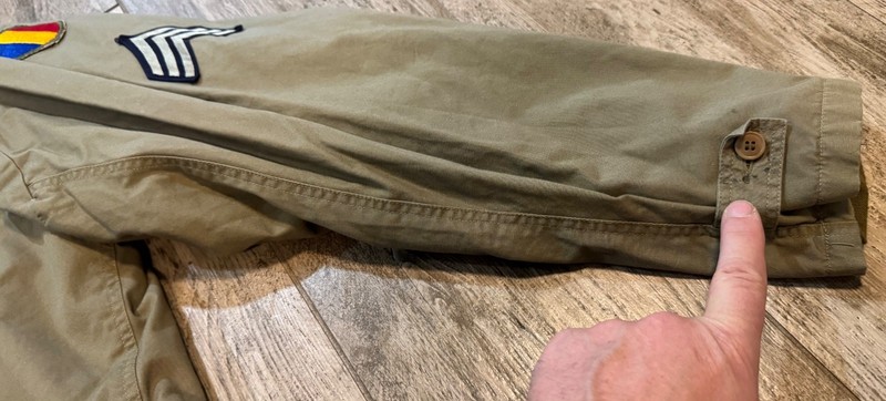 REPRODUCTION WW2 SEMS INC M1 ARMY FIELD JACKET W/PATCHES-SIZE 50R gallery