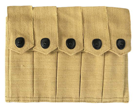 US WW2 Reproduction Army 5 Pocket Canvas Pouch 20 Round-KHAKI