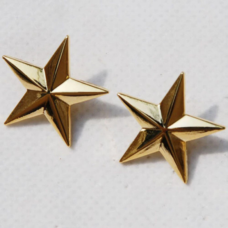 WW2 Pair US Army One Star Brigadier General Rank Insignia Badges Gold –US147