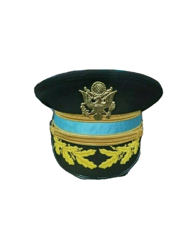 WW2 US Army Infantry Officer’s Dress Blue Visor Cap W/Oak Leaf Brim WWII 1945