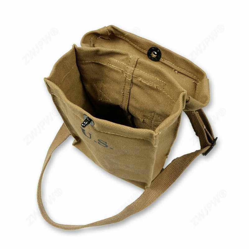 WW2 US ARMY CANVAS ARTICLE 6 CAPACITY FIELD POUCH W SHOULDER STRAPS gallery
