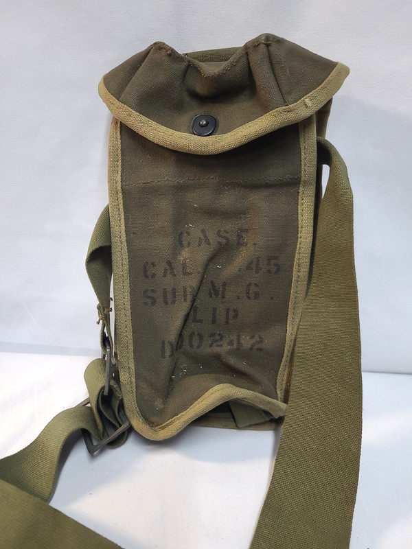 WWII US Army Grease Gun .45 AMMO Carry Bag Pouch with Strap gallery