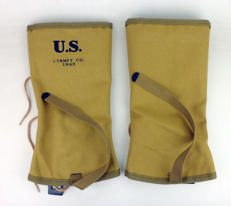 PAIR CANVAS LEGGINGS WWII WW2 US USMC ARMY SOLDIER M1938 LEG WRAPPINGS GAITERS