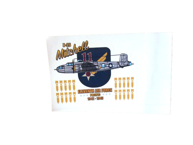 B-25 MITCHELL ELEVENTH AIR FORCE AIRPLANE STICKER DECAL 3&1/2 inches