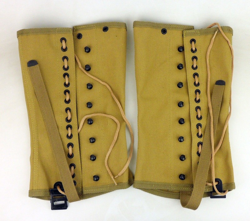 PAIR CANVAS LEGGINGS WWII WW2 US USMC ARMY SOLDIER M1938 LEG WRAPPINGS GAITERS gallery