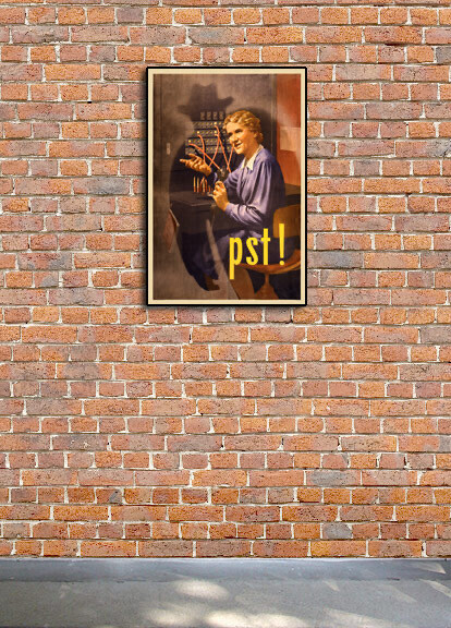 1940s “Pst!” WWII Historic Propaganda War Poster - 24x36 gallery